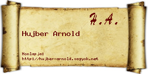 Hujber Arnold névjegykártya